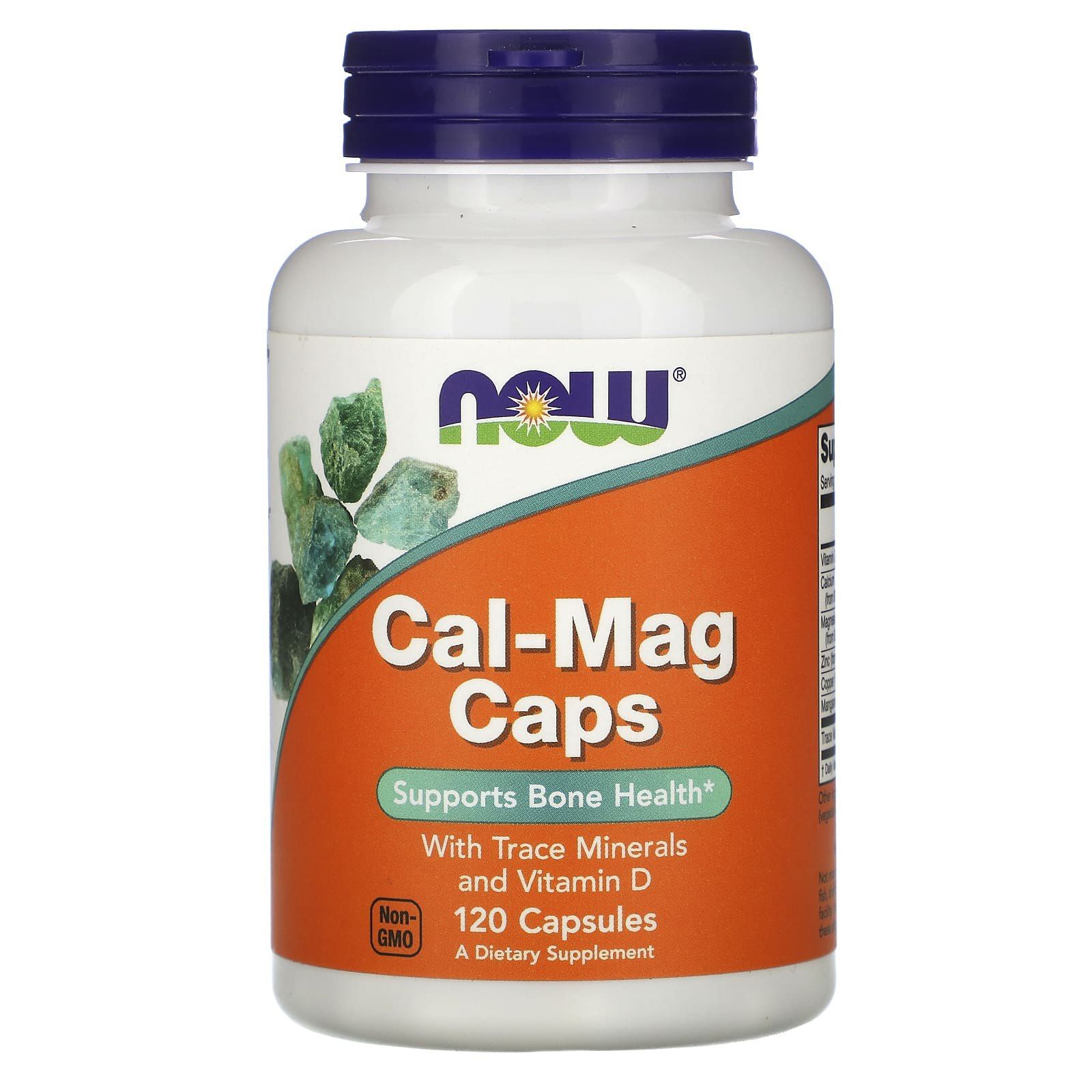 Кальцій та магній Now Foods Cal-Mag Caps з мікроелементами та вітаміном D, 120 капсул (NOW-01265)