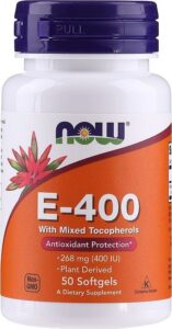 Вітамін Е Now Foods Vitamin E-400 зі змішаними токоферолами 268 мг (400 МО), 50 гелевих капсул (NOW-00890)