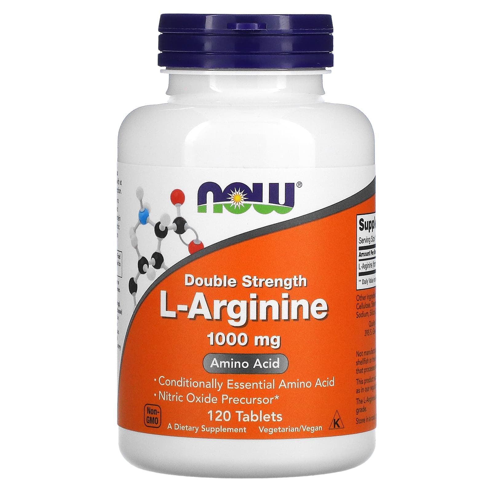 L-аргінін Now Foods L-Arginine подвійна сила 1000 мг, 120 таблеток (NOW-00035)