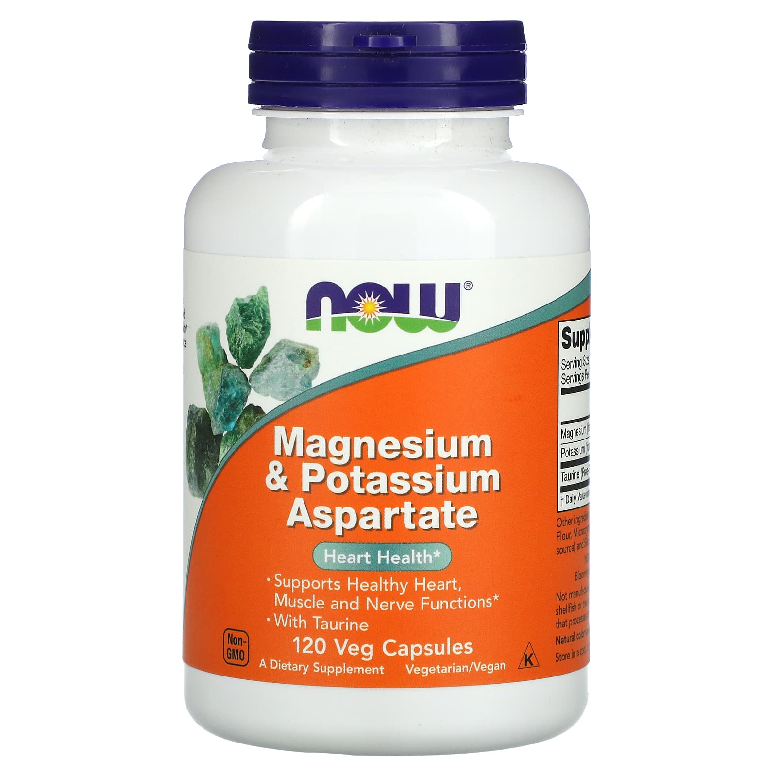 Магній та калій аспартат Now Foods Magnesium & Potassium Aspartate 120 вегетаріанських капсул (NOW-01320)