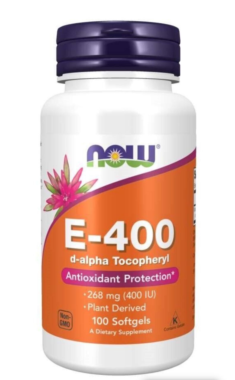 Вітамін Е NOW Foods E-400 268 мг (400 МО), 100 гелевих капсул (NOW-00837)
