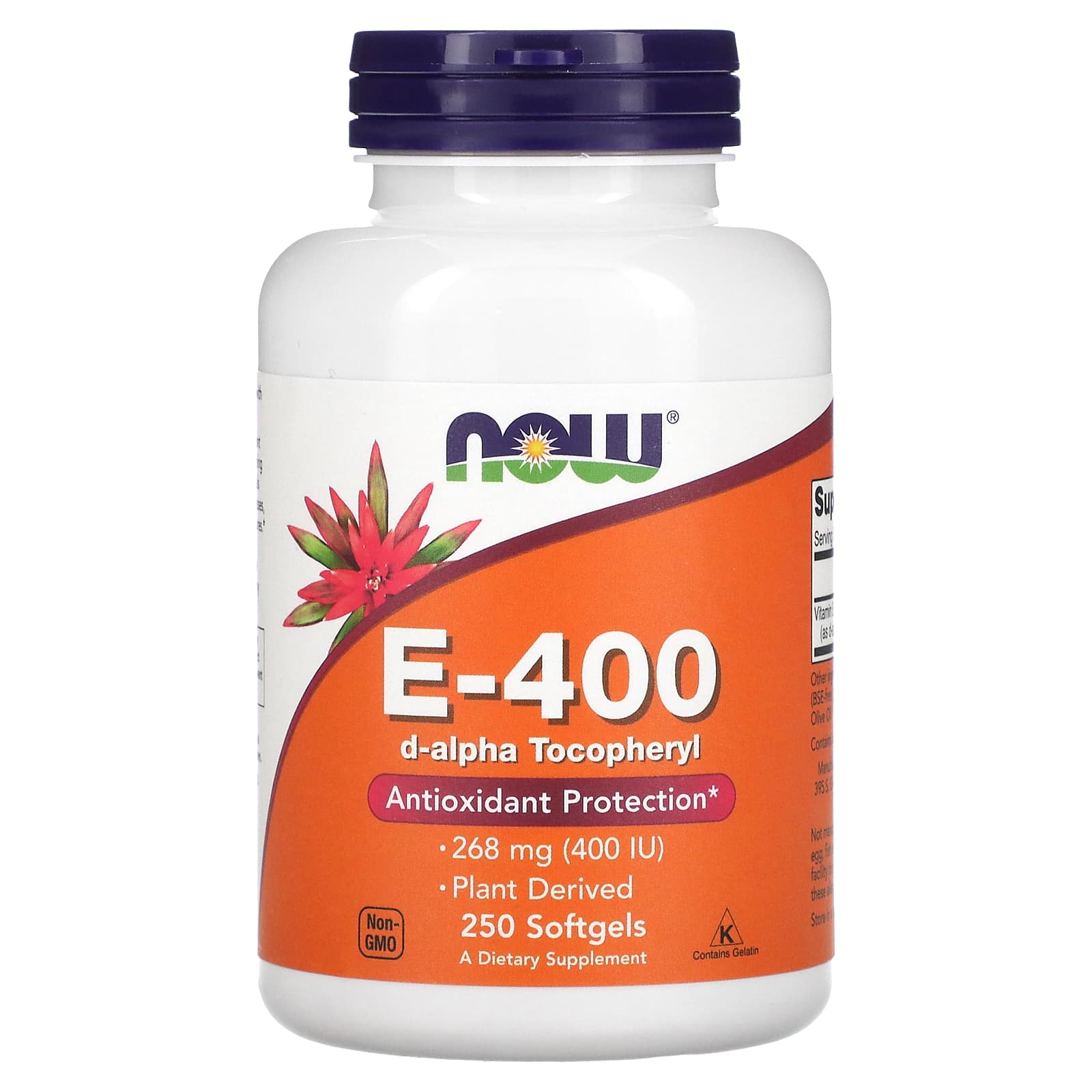 Вітамін Е Now Foods E-400 268 мг (400 МО), 250 гелевих капсул (NOW-00839)
