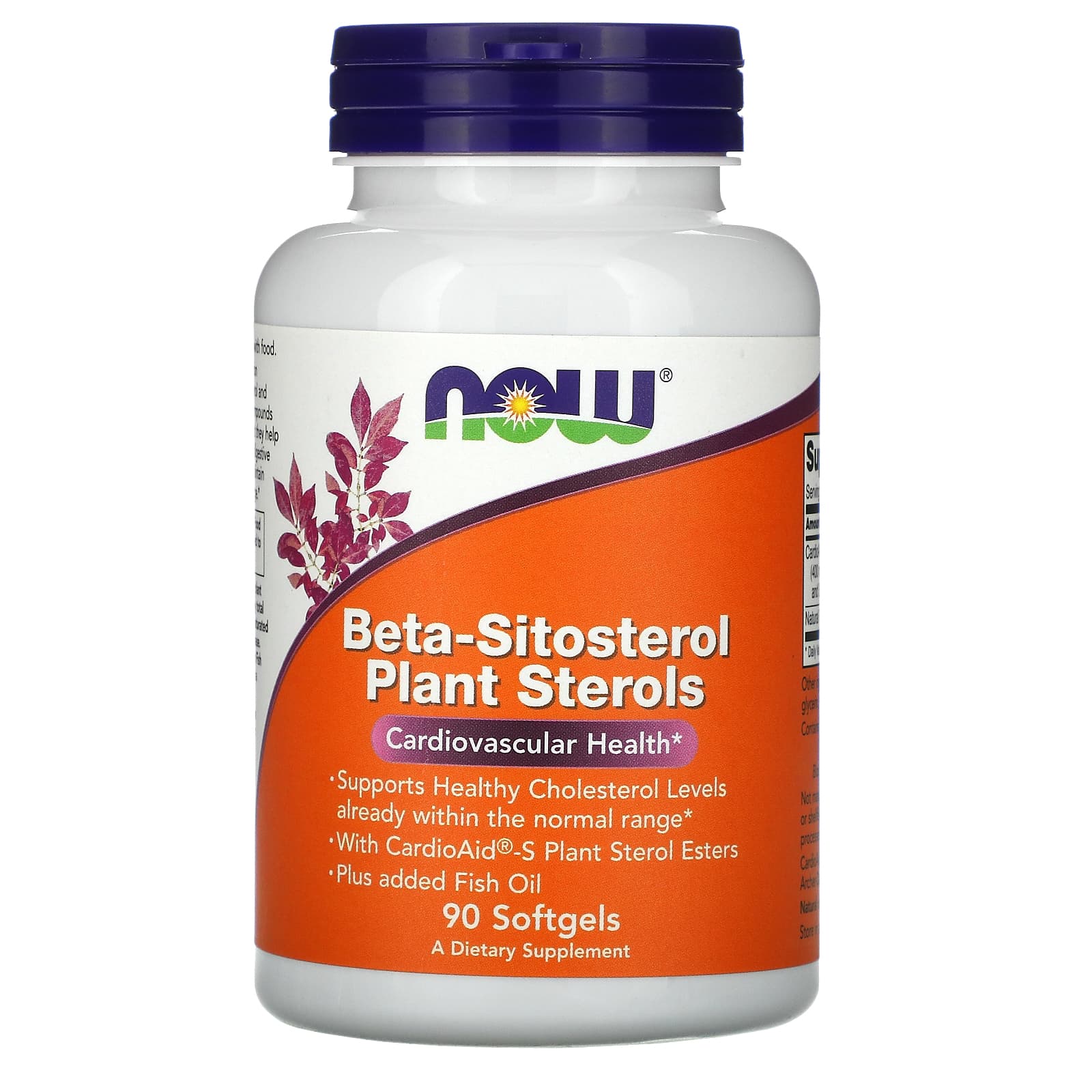 Бета-ситостерол Now Foods Beta-Sitosterol рослинні стероли, 90 гелевих капсул (NOW-03078)