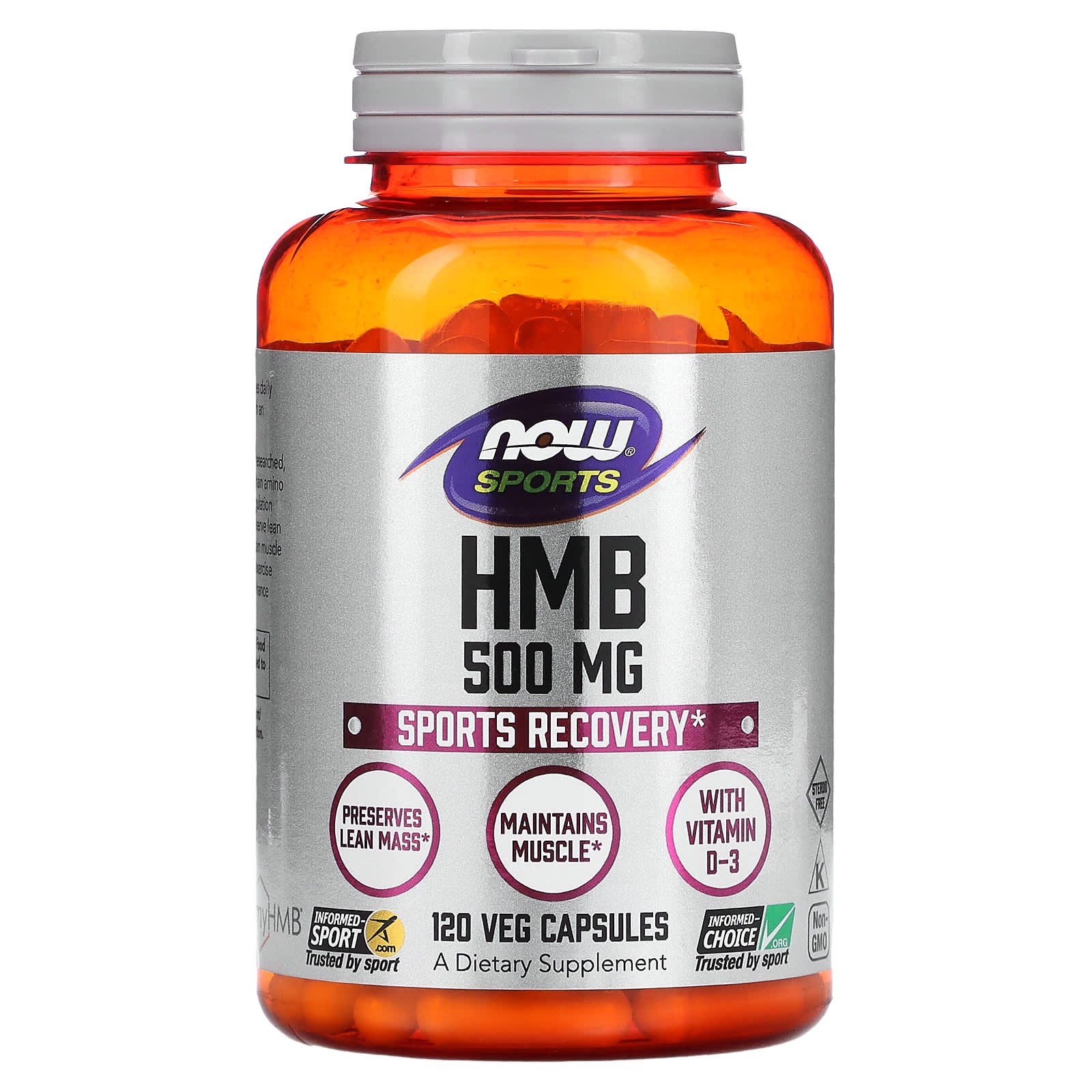 Гідроксиметилбутират ГМБ Now Foods HMB Sports 500 мг, 120 вегетаріанських капсул (NOW-02054)