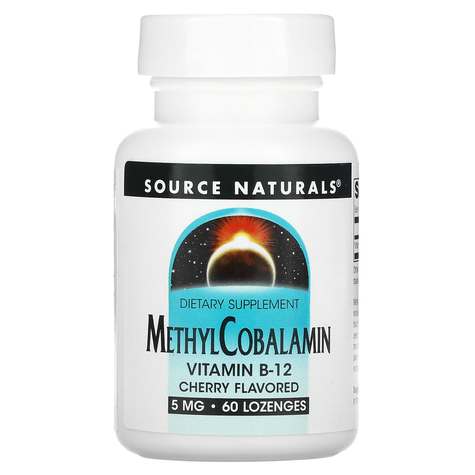 Вітамін В12 (метилкобаламін) Source Naturals MethylCobalamin вишня 5 мг, 60 таб. (SNS-01329)