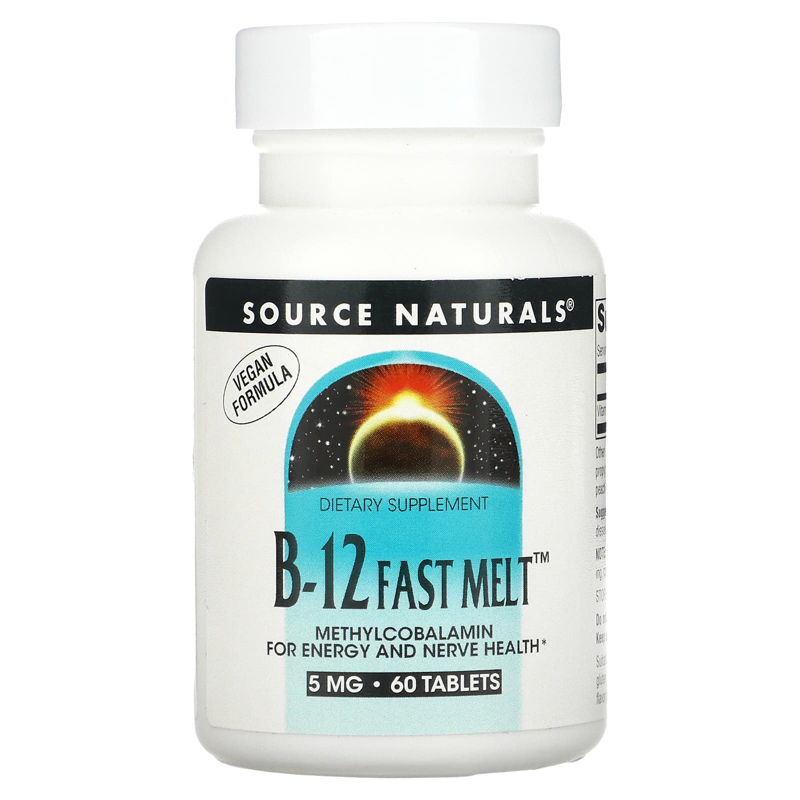 Вітамін В12 Source Naturals B-12 Fast Melt 5 мг, 60 таблеток (SNS-02462)