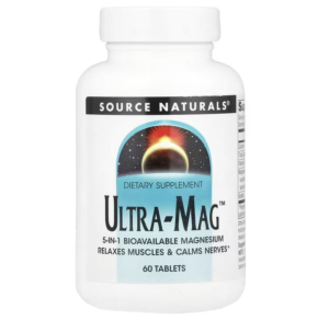 Магній ультра, розслаблює м'язи та заспокоює нерви Source Naturals Ultra-Mag 5-в-1, 60 таблеток