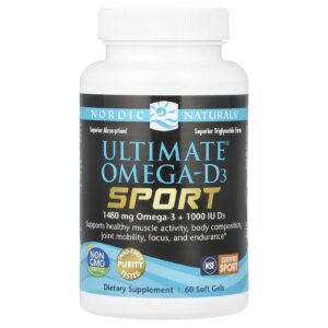 Омега-D3 спорт, Omega-D3, Nordic Naturals, 1000 мг, 60 капсул