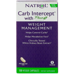 Екстракт білої квасолі перехоплювач вуглеводів фаза 2, Carb Intercept Phase 2, Natrol, для зниження ваги, 120 вегетаріанських капсул