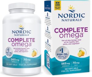 Омега 3 6 9 (лимон), Complete Omega, Nordic Naturals, 1000 мг, 180 капсул