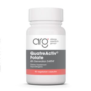 Фолієва кислота, 4-е покоління 5-MTHF, QuatreActiv Folate, Allergy Research Group, 90 вегетаріанських капсул