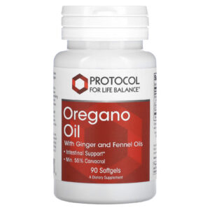 Олія орегано з оліями імбиру та фенхелю, Oregano Oil, Protocol for Life Balance, 90 гелевих капсул