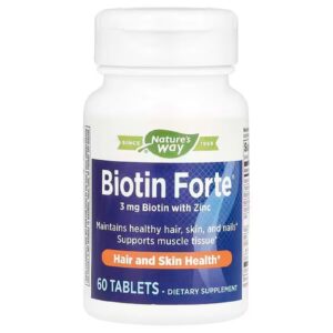 Біотин форте з цинком, Biotin Forte® with Zinc, Nature’s Way, 3 мг, 60 таблеток