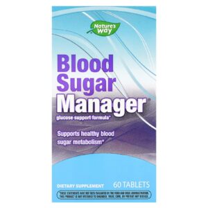 Рівень цукру в крові, Blood Sugar Manager, Nature’s Way, 60 веганських таблеток