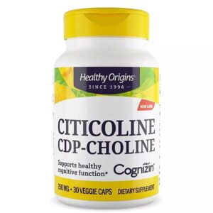 Когніцин цитиколіну, Cognizin Citicolinee, Healthy Origins, 250 мг, 30 вегетаріанських капсул