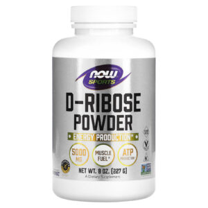 D-рибоза, D-Ribose, Now Foods, Sports, порошок, 5000 мг, 227 г