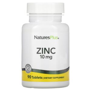 Цинк в таблетках, Zinc, Nature’s Plus, 10 мг, 90 таблеток