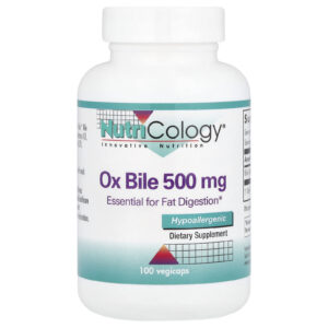 Екстракт бичачої жовчі, Ox Bile, Nutricology, 500 мг, 100 капсул