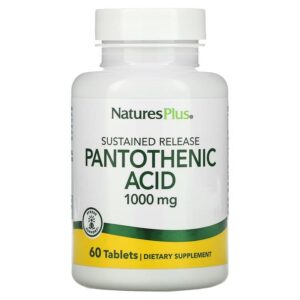 Пантотенова кислота (Pantothenic Acid), Nature’s Plus, 1000 мг, 60 таблеток