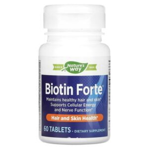 Біотин, Biotin Forte, Nature’s Way, екстра сила, 60 таблеток