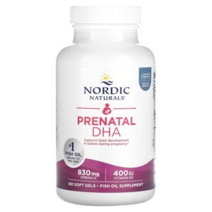 Риб’ячий жир для вагітних, Prenatal DHA, Nordic Naturals, 500 мг, 180 капсул