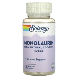 Монолаурін, Monolaurin, Solaray, 500 мг, 60 капсул