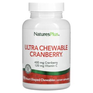 Журавлина з вітаміном C, Cranberry With Vitamin C, Nature’s Plus, журавлина та полуниця, 90 жувальних таблеток