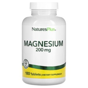 Магній, Magnesium, Nature’s Plus, 200 мг, 180 таблеток
