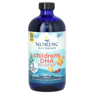 Риб’ячий жир для дітей від 1 до 6 років, Children’s DHA, Nordic Naturals, полуниця, рідкий, 530 мг, 473 мл